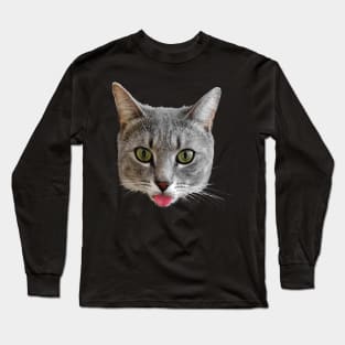 Baxter - Cat with Tongue Stuck Out Long Sleeve T-Shirt